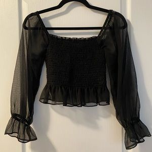Black sheer blouse